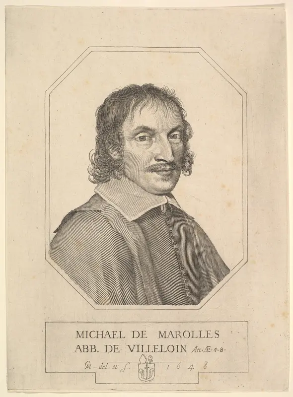 Portrait of Michel de Marolles Wall Art by Claude Mellan - High-Resolution Digital Print