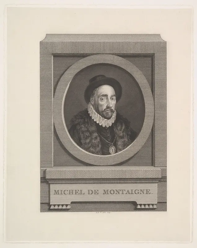 Portrait of Michel de Montaigne Wall Art by Augustin de Saint-Aubin - High-Resolution Digital Print