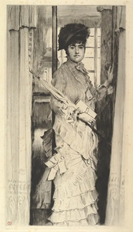 Portrait of Miss L...,or A Door Must Be Either Open or Closed Wall Art by James Tissot - High-Resolution Digital Print