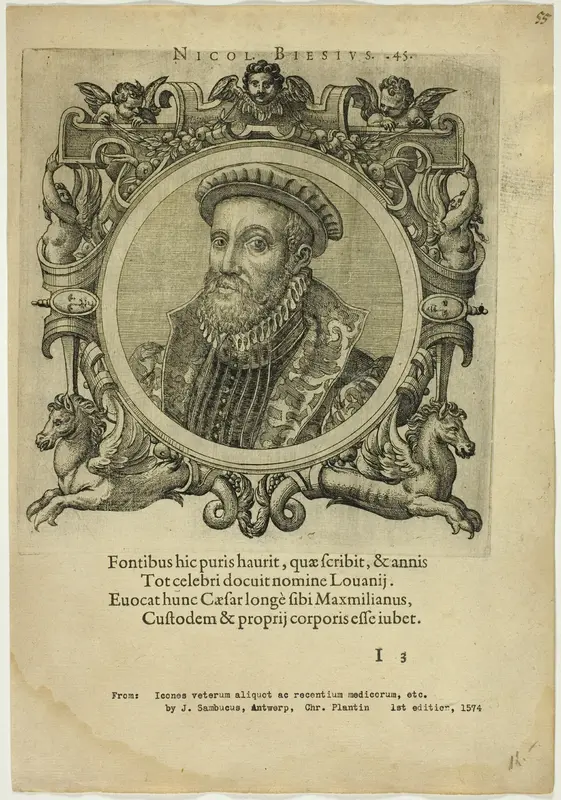 Portrait of Nicolaus Biesius Wall Art by Johannes Sambucus - High-Resolution Digital Print