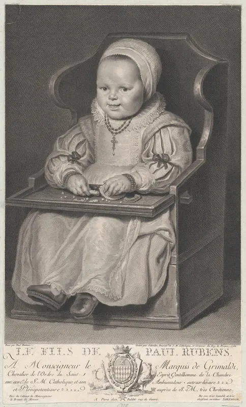 Portrait of one of Cornelis de Vos' children (probably), seated in a baby chair Wall Art by Manuel Salvador Carmona - High-Resolution Digital Print
