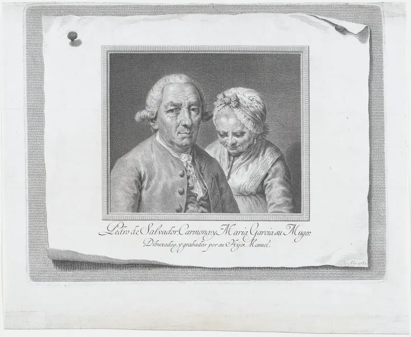 Portrait of Pedro de Salvador Carmona and his wife María García Wall Art by Manuel Salvador Carmona - High-Resolution Digital Print