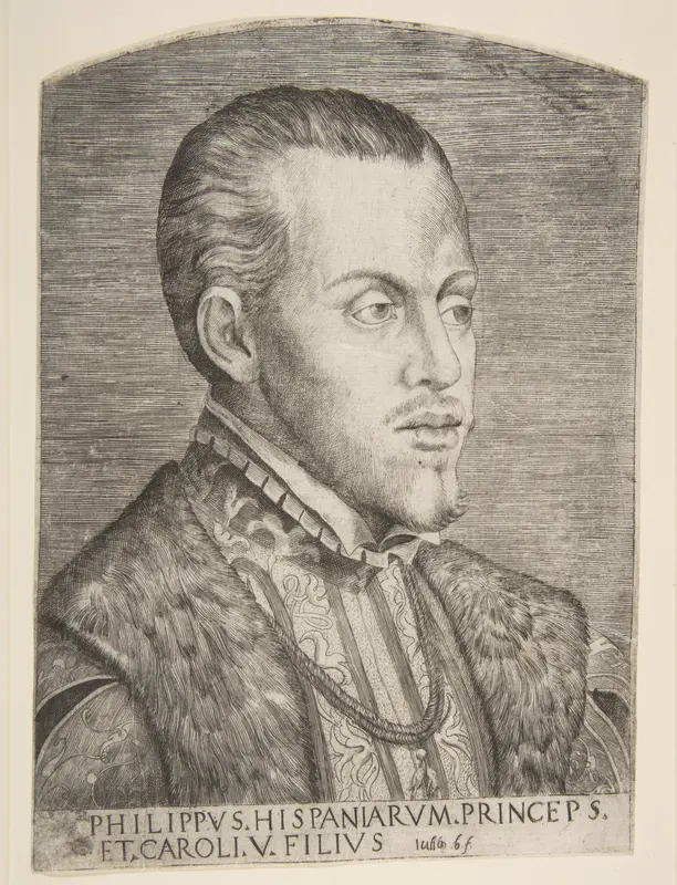 Portrait of Philip II facing right Wall Art by Giulio Bonasone - High-Resolution Digital Print