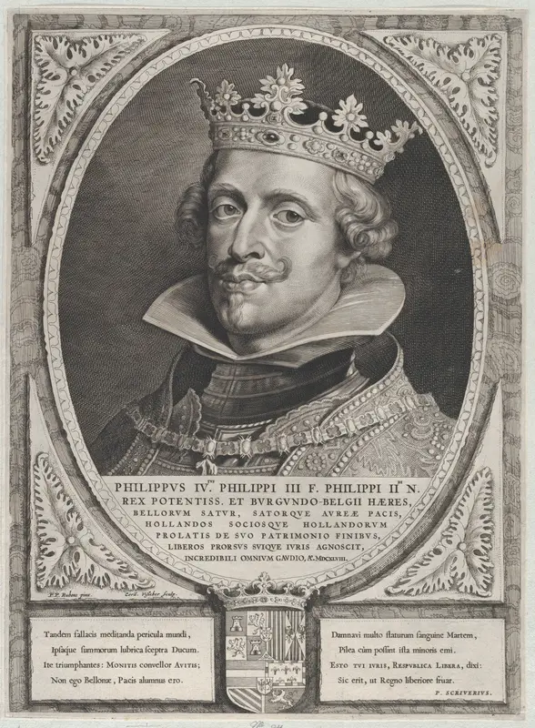 Portrait of Philip IV, King of Spain, from 'Counts and Countesses of Holland, Zeeland, and West-Frisia' Wall Art by Cornelis Visscher - High-Resolution Digital Print