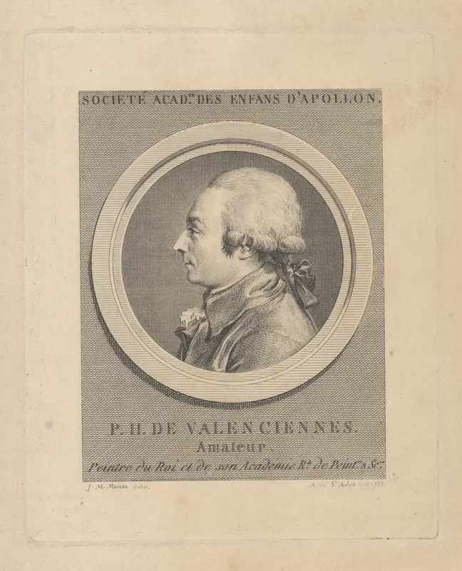 Portrait of Pierre-Henri de Valenciennes Wall Art by Augustin de Saint-Aubin - High-Resolution Digital Print