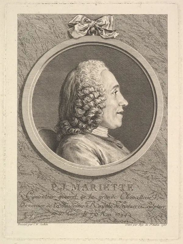 Portrait of Pierre-Jean Mariette Wall Art by Augustin de Saint-Aubin - High-Resolution Digital Print