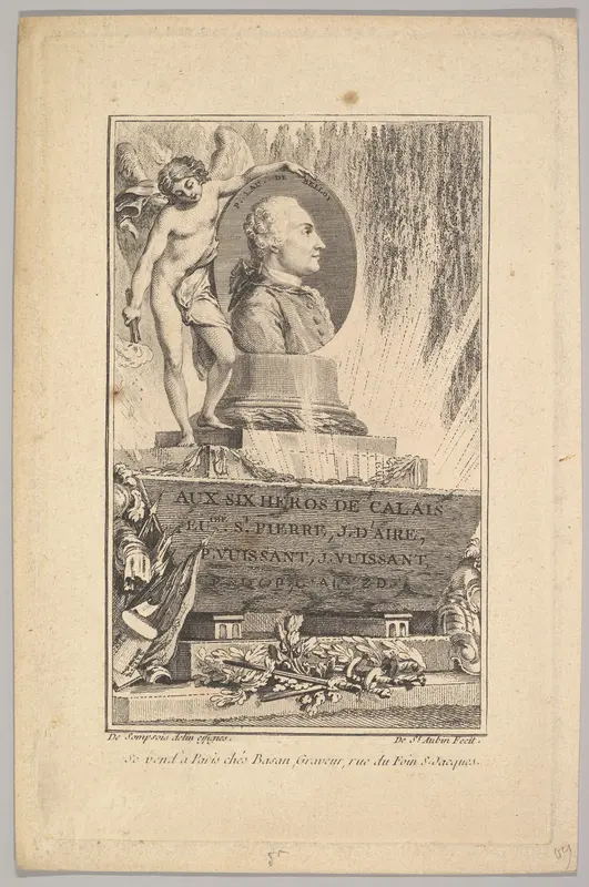Portrait of Pierre Laurent de Belloy Wall Art by Augustin de Saint-Aubin - High-Resolution Digital Print
