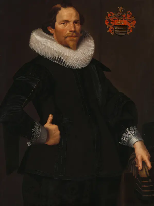 Portrait of Pieter van Son (c. 1590-1654) Wall Art by Unknown - High-Resolution Digital Print