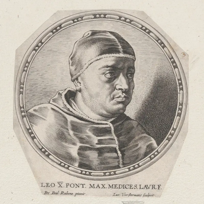 Portrait of Pope Leo X Wall Art by Lucas Vorsterman I - High-Resolution Digital Print