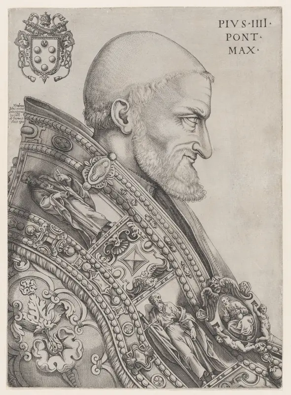 Portrait of Pope Pius IV Wall Art by Nicolas Beatrizet - High-Resolution Digital Print