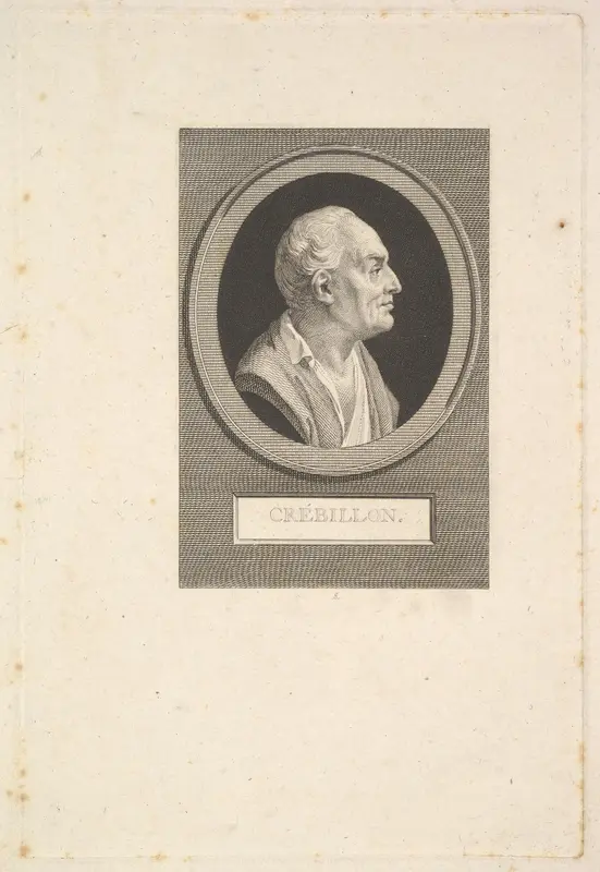 Portrait of Prosper Jolyot de Crébillon Wall Art by Augustin de Saint-Aubin - High-Resolution Digital Print