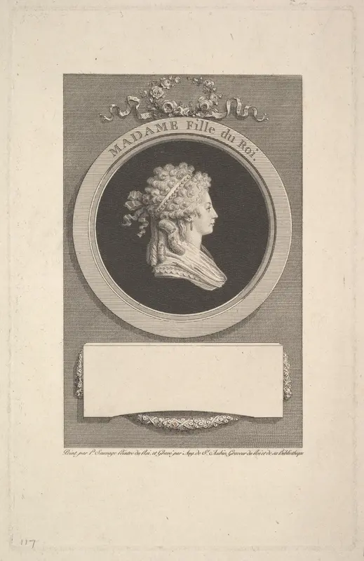 Portrait of Son Altesse Royale Madame, Duchesse d'Angoulême, Daughter of Louis XVI and Marie Antoinette Wall Art by Augustin de Saint-Aubin - High-Resolution Digital Print