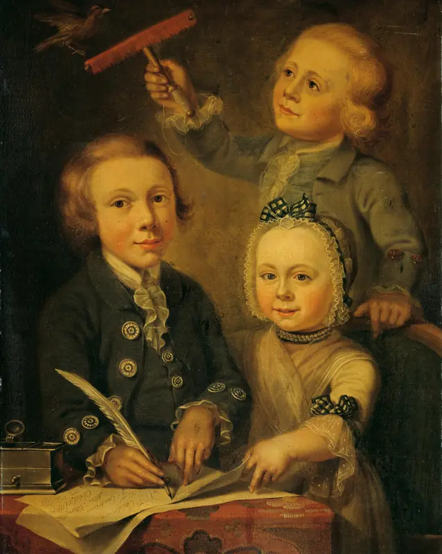 Portrait of the Children of Barend Goudriaan Wall Art by Cornelis van Cuylenburgh (II) - High-Resolution Digital Print