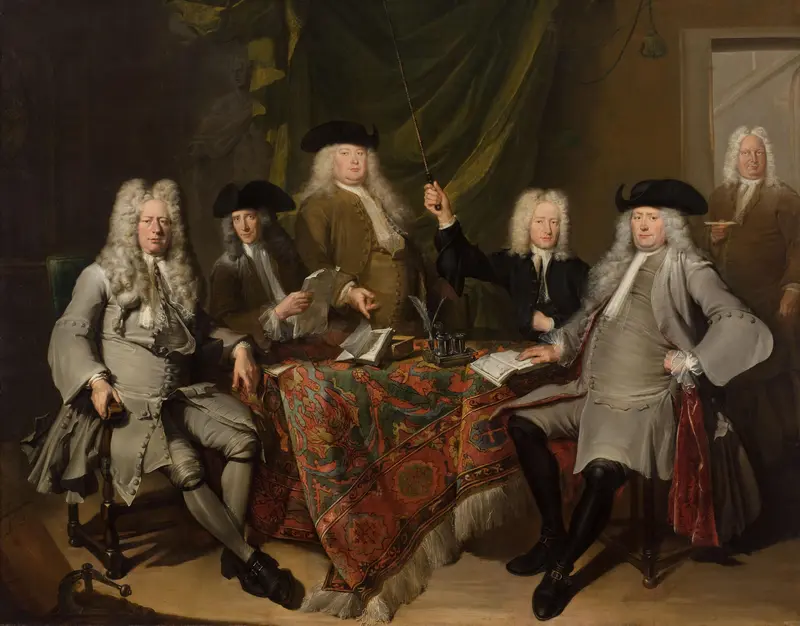 Portrait of the Inspectors of the Collegium Medicum Wall Art by Cornelis Troost - High-Resolution Digital Print