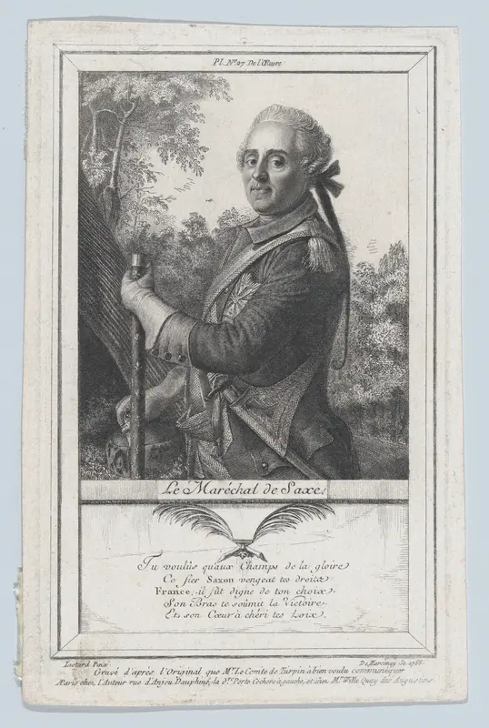 Portrait of the Maréchal de Saxe Wall Art by Antoine de Marcenay de Ghuy - High-Resolution Digital Print