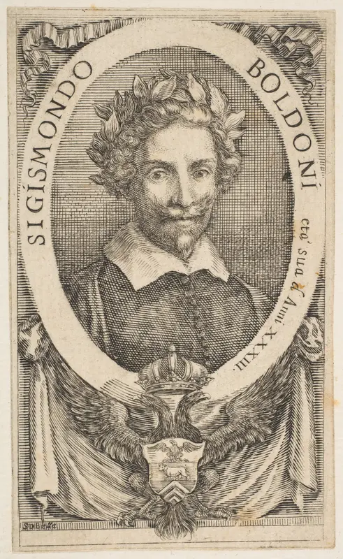 Portrait of the Poet Sigismond Boldoni Wall Art by Stefano della Bella - High-Resolution Digital Print