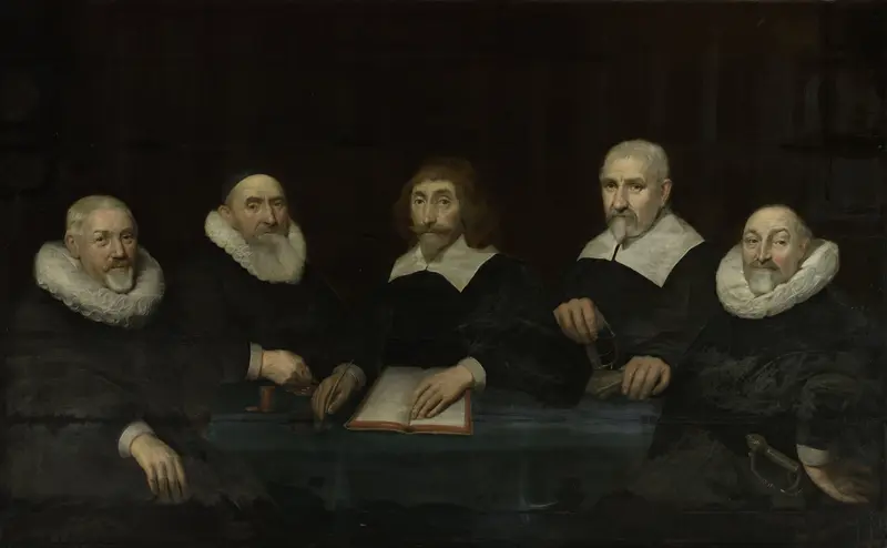 Portrait of the Regents of the House of Correction in Middelburg Wall Art by Allaert van Loeninga - High-Resolution Digital Print