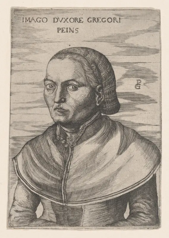 Portrait of the Wife of Georg Pencz (Imago Duxore Gregori Peins) Wall Art by Unknown - High-Resolution Digital Print