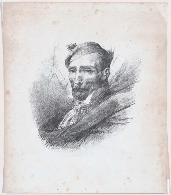 Portrait of Théodore Géricault Wall Art by Léon Cogniet - High-Resolution Digital Print