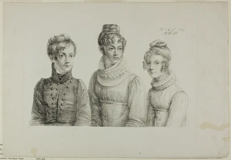Portrait of Three Adolescents Wall Art by Monogrammist B.D.P. - High-Resolution Digital Print