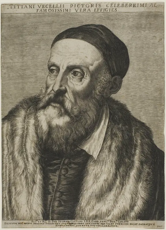 Portrait of Titian Wall Art by Agostino Carracci - High-Resolution Digital Print