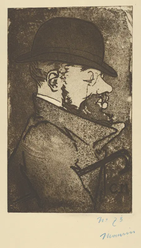 Portrait of Toulouse-Lautrec (Portrait de Toulouse-Lautrec), from "L'Estampe Originale" Wall Art by Charles Maurin - High-Resolution Digital Print