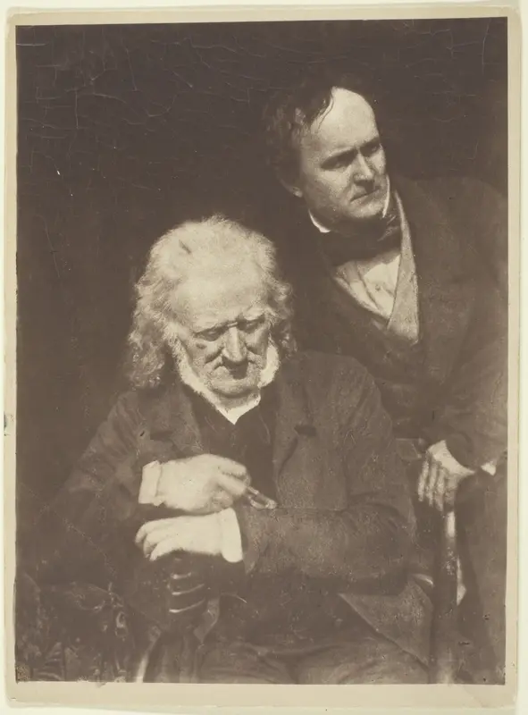 Portrait of Two Men (John Henning and Alexander Handyside Ritchie) Wall Art by David Octavius Hill - High-Resolution Digital Print