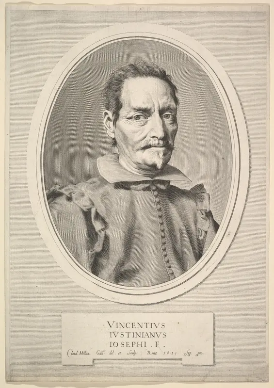 Portrait of Vicenzo Giustiniani Wall Art by Claude Mellan - High-Resolution Digital Print