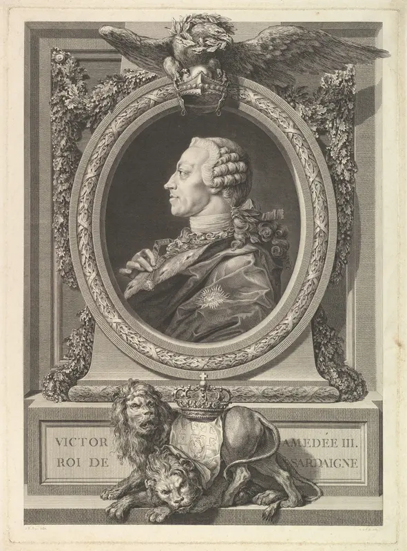 Portrait of Victor Amadeus III, King of Sardinia Wall Art by Augustin de Saint-Aubin - High-Resolution Digital Print