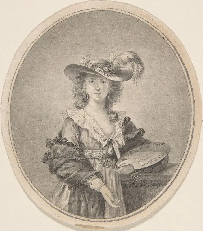Portrait of Vigée-Lebrun Wall Art by Jean Philippe Guy Le Gentil, comte de Paroy - High-Resolution Digital Print