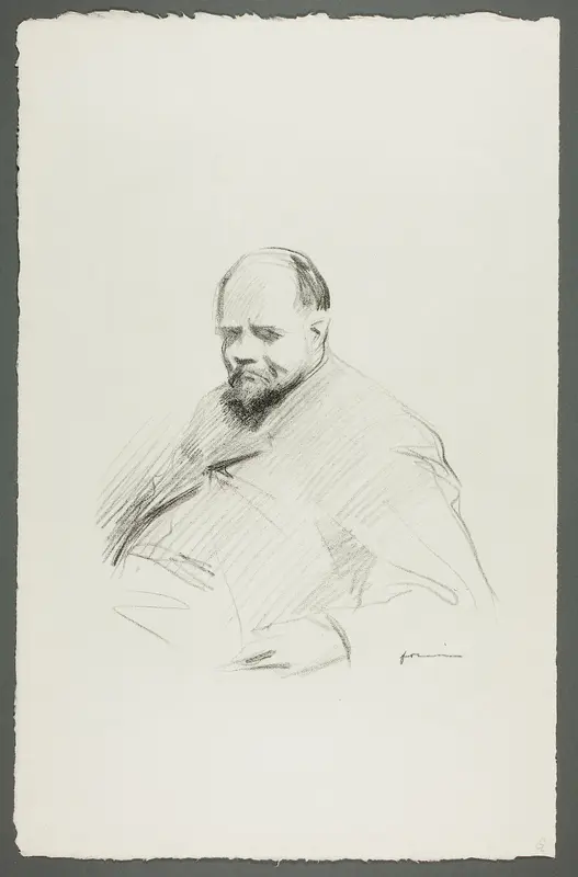 Portrait of Vollard, Seated Wall Art by Jean Louis Forain - High-Resolution Digital Print