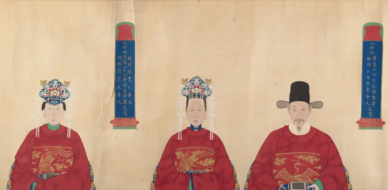 Portrait scroll of seven generations of the same family