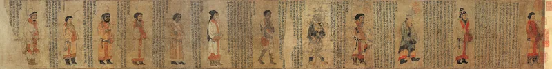 Portraits of Periodical Offering of Liang Wall Art by Emperor Yuan of Liang - High-Resolution Digital Print