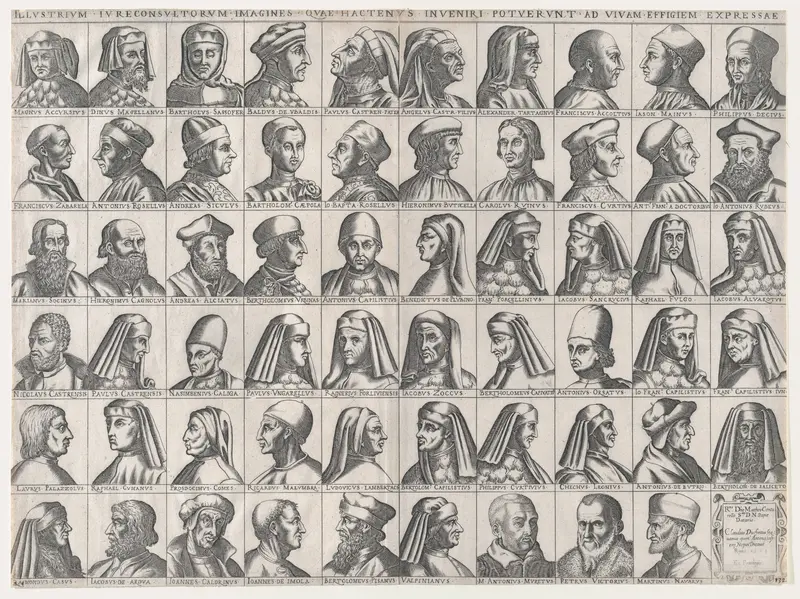 Portraits of Roman Jurisconsults, from "Speculum Romanae Magnificentiae" Wall Art by Anonymous - High-Resolution Digital Print