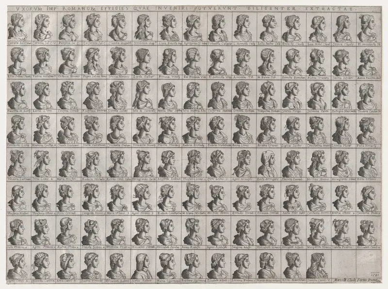 Portraits of the Wives of Emperors, from "Speculum Romanae Magnificentiae" Wall Art by Anonymous - High-Resolution Digital Print