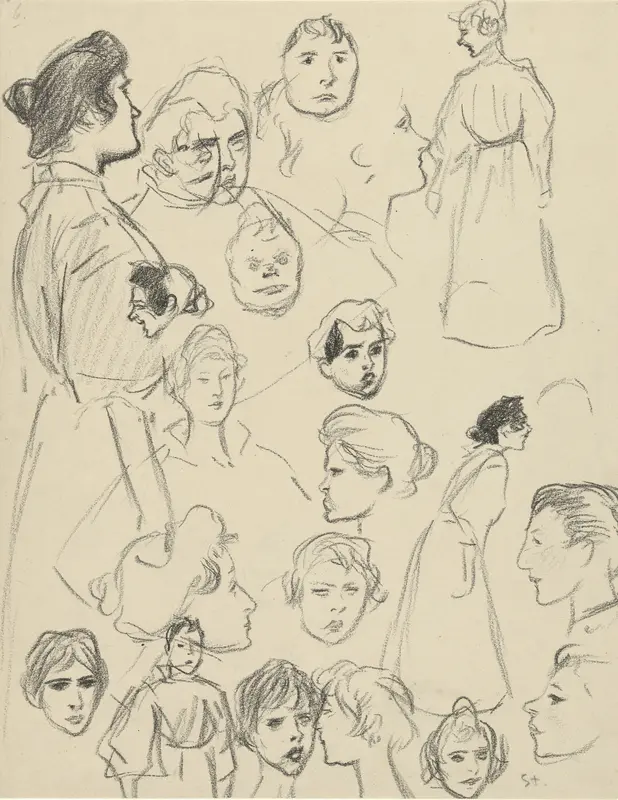 Portret- en figuurstudies van vrouwen Wall Art by Théophile Alexandre Steinlen - High-Resolution Digital Print
