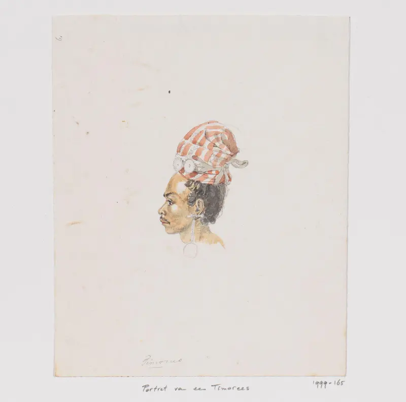 Portret in profiel van een Timorees Wall Art by Adrianus Johannes Bik - High-Resolution Digital Print