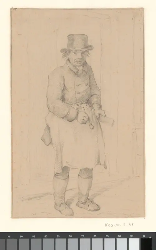 Portret ten voeten uit van Jaap bij het Leprozenhuis Wall Art by Unknown - High-Resolution Digital Print