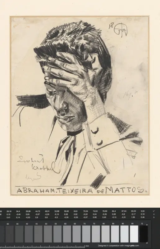 Portret van Abraham Teixeira de Mattos, de broer van de kunstenaar Wall Art by Unknown - High-Resolution Digital Print