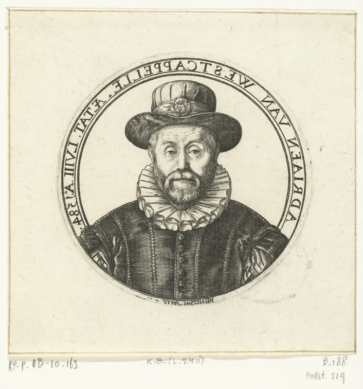 Portret van Adriaan van Westcapelle Wall Art by Unknown - High-Resolution Digital Print