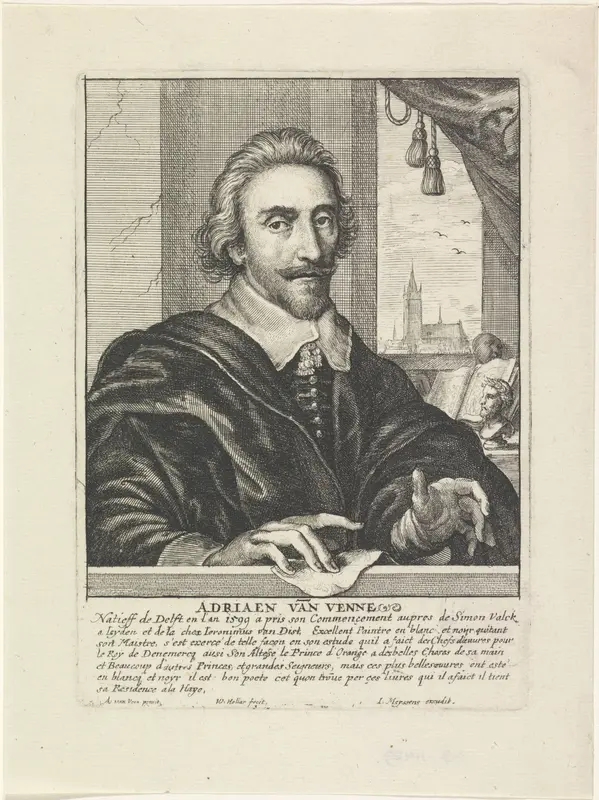 Portret van Adriaen Pietersz. van de Venne Wall Art by Unknown - High-Resolution Digital Print