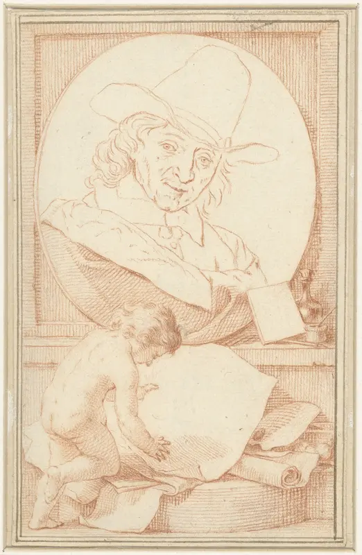 Portret van Adriaen van Ostade Wall Art by Jacob Houbraken - High-Resolution Digital Print
