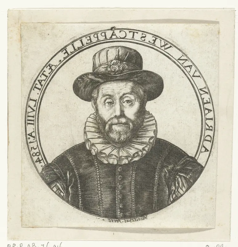 Portret van Adriaen van Westcapelle Wall Art by Unknown - High-Resolution Digital Print