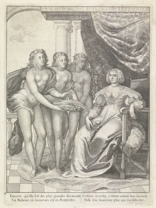 Portret van Amalia van Solms Wall Art by Wenceslaus Hollar - High-Resolution Digital Print