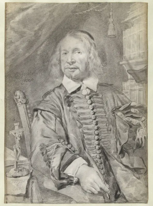 Portret van Andreas van der Kruyssen (ca. 1600-1663) Wall Art by Cornelis Visscher (II) - High-Resolution Digital Print