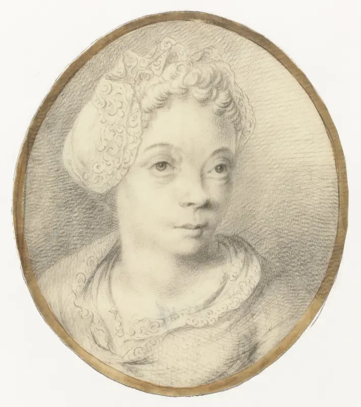 Portret van Anna de Hooghe Wall Art by Ludolf Bakhuysen - High-Resolution Digital Print