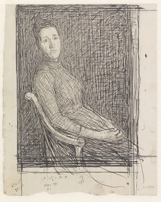 Portret van Anna Dorothea Veth-Dirks, zittend naar rechts Wall Art by Jan Veth - High-Resolution Digital Print