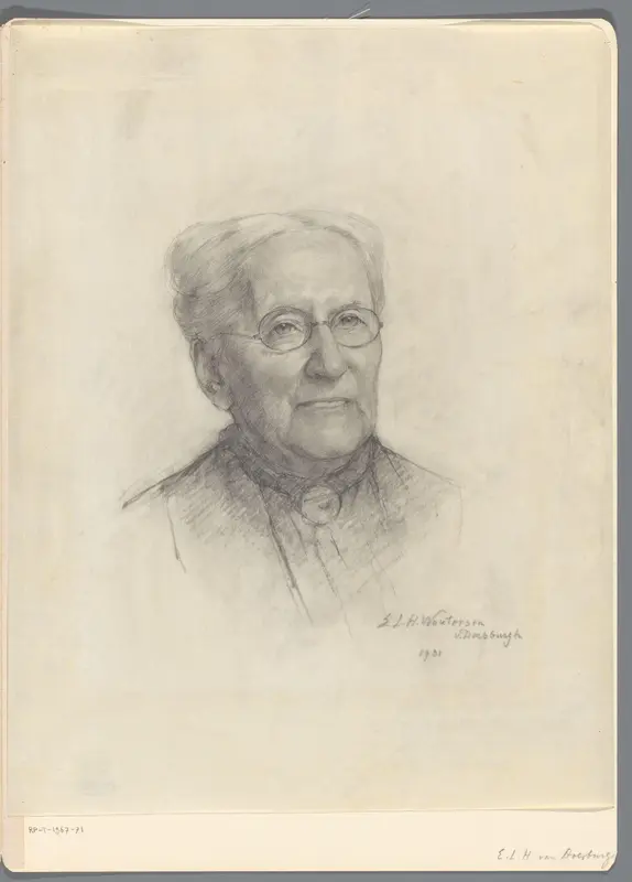 Portret van Anna Wilhelmina Hendrika van Driel-Kummer (1843-1932) Wall Art by Unknown - High-Resolution Digital Print
