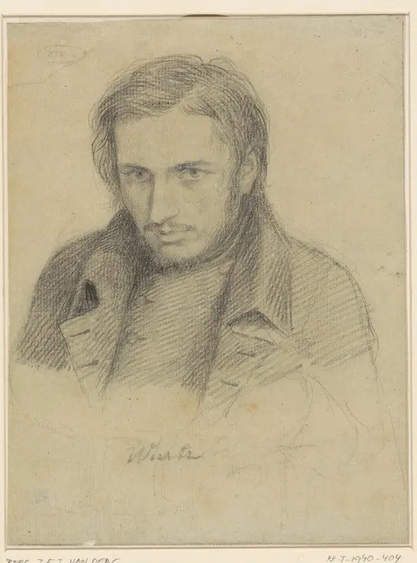 Portret van Antoine Joseph Wiertz Wall Art by Jacobus Everhardus Josephus van den Berg - High-Resolution Digital Print