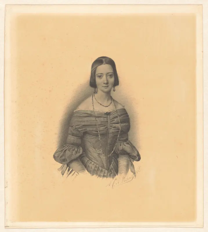 Portret van Antoinette Marie Henriette Jeanne Reigersman, echtgenote van Jonkheer Mr Pieter van den Brandeler Wall Art by Unknown - High-Resolution Digital Print